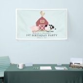 Boerderijdieren Barnyard Blue Boy Verjaardag Welko Spandoek (Beurs)