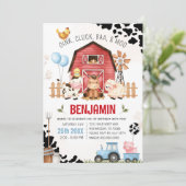 Boerderijdieren Barnyard BOERDERIJ VERJAARDAG Uitn Kaart (Staand voorkant)