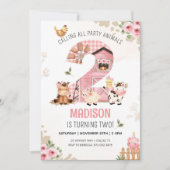 Boerderijdieren Barnyard BOERDERIJ VERJAARDAG Uitn Kaart (Voorkant)