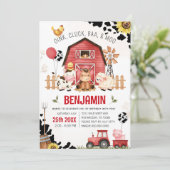 Boerderijdieren Barnyard BOERDERIJ VERJAARDAG Uitn Kaart (Staand voorkant)