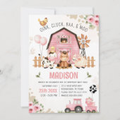 Boerderijdieren Barnyard BOERDERIJ VERJAARDAG Uitn Kaart (Voorkant)