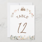 Boerderijdieren Barnyard Boho Tafelnummer (Voorkant)