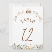 Boerderijdieren Barnyard Boho Tafelnummer (Achterkant)