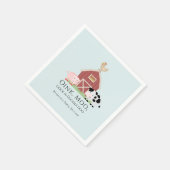 Boerderijdieren Barnyard Boy Blauw Baby shower Pap Servet (Hoek)