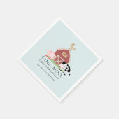 Boerderijdieren Barnyard Boy Blauw Verjaardagspapi Servet (Hoek)