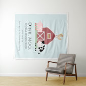 Boerderijdieren Barnyard Boy Blue Verjaardag Welko Wandkleed (In Situ (horizontaal))