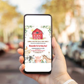 Boerderijdieren Barnyard Boy Boy Barn Party Verjaa Kaart