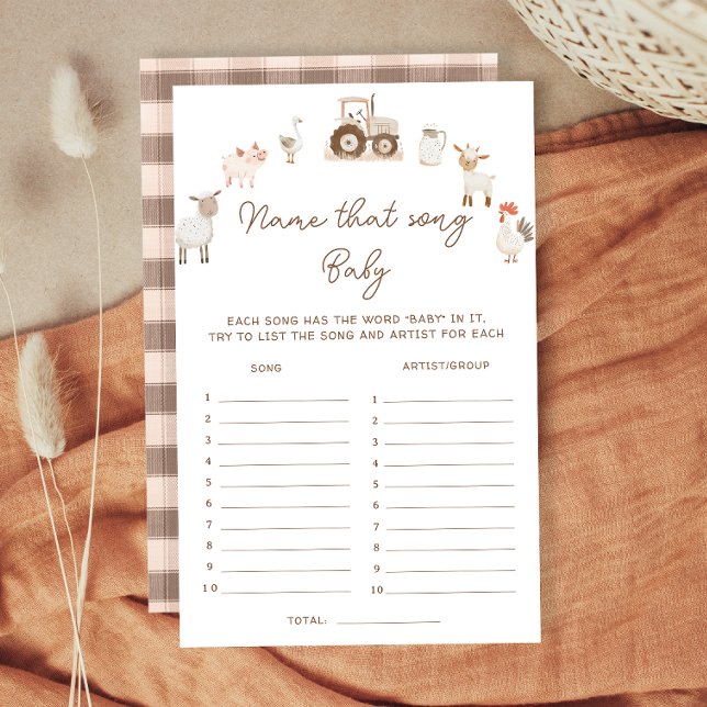 Boerderijdieren Barnyard dat Song Baby shower spel (Creator heeft geüpload)