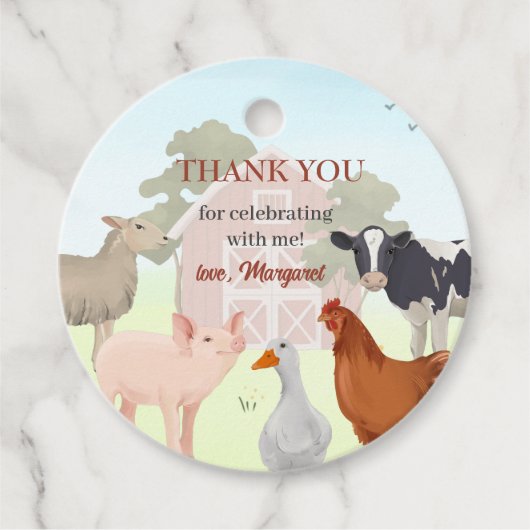 Boerderijdieren Barnyard Feestje  Bedankjes Labels (Voorkant)