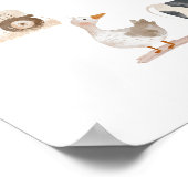 Boerderijdieren Barnyard Neutral Baby shower Welko Poster (Hoek)