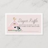 Boerderijdieren Barnyard Roze Luier Raffle Ticket Informatiekaartje (Voorkant)
