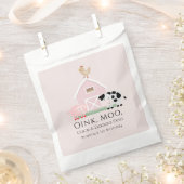 Boerderijdieren Barnyard Roze Meisje Verjaardag Fa Bedankzakje (Geknipt)