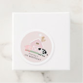 Boerderijdieren Barnyard Roze Verjaardag Bedankt F Bedankjes Labels (In situ)