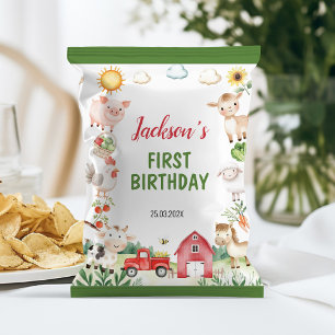 Boerderijdieren Barnyard Verjaardag Chip Bag Wrapp Flyer