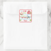 Boerderijdieren Barnyard Verjaardag Dank u Favor Vierkante Sticker (Tas)