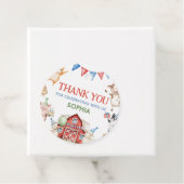 Boerderijdieren Barnyard Verjaardagsfeest Ronde Bedankjes Labels (In situ)