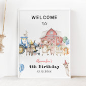 Boerderijdieren Barnyard Verjaardagsfeest Welkom Poster