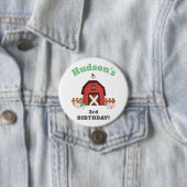Boerderijdieren Barnyard Verjaardagsfeestje - GLS Ronde Button 7,6 Cm (In situ)