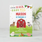 Boerderijdieren Barnyard Verjaardagsuitnodiging Kaart (Staand voorkant)