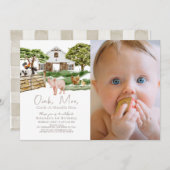 Boerderijdieren Barnyard W / C Foto 1e verjaardag Kaart (Voorkant / Achterkant)