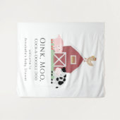 Boerderijdieren Barnyard Witte Baby Shower Welkom Wandkleed (Voorkant (horizontaal))