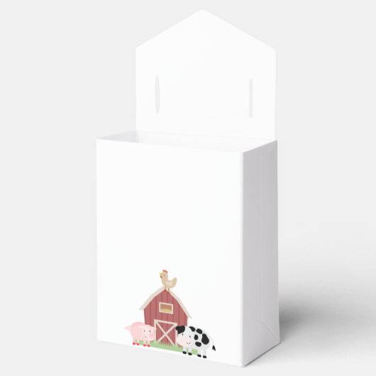 Boerderijdieren Barnyard Witte Verjaardag Favor Bo Bedankdoosjes (Geopend)