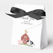 Boerderijdieren Barnyard Witte Verjaardag Favor Bo Bedankdoosjes (Voorkant Zijde)