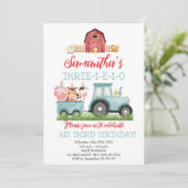 Boerderijdieren Blauw Jongen Barnyard Verjaardagsf Kaart (Staand voorkant)