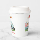 Boerderijdieren Blauw Jongen Barnyard Verjaardagsf Papieren Bekers (Links)