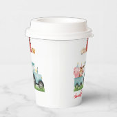 Boerderijdieren Blauw Jongen Barnyard Verjaardagsf Papieren Bekers (Rechts)