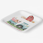 Boerderijdieren Blauw Jongen Barnyard Verjaardagsf Papieren Bordje (Gebogen)