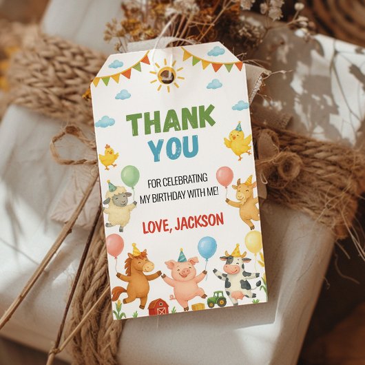 Boerderijdieren Boerderij Verjaardagsfeest Bedankt Cadeaulabel
