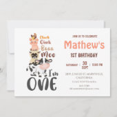 Boerderijdieren boerenerf eerste 1e verjaardag kaart (Voorkant)