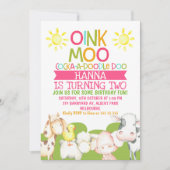 Boerderijdieren boerenerf verjaardagsuitnodigingen kaart (Voorkant)
