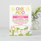 Boerderijdieren boerenerf verjaardagsuitnodigingen kaart (Staand voorkant)