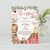 Boerderijdieren Boho Schattige Meisjes Baby shower Kaart (Staand voorkant)