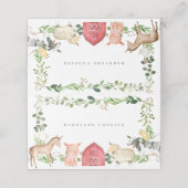 Boerderijdieren Buffet Eetwaren Labels Plaatskaartje (Buitenkant ongevouwen)