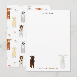 Boerderijdieren Cute Geiten Notitiekaartje