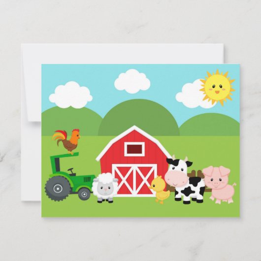 Boerderijdieren Dank u kaart (Achterkant)