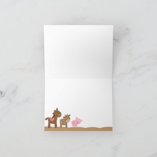 Boerderijdieren Dank u kaarten (Binnen)