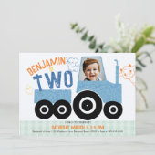 Boerderijdieren Denim Tractor Schattige Foto 2e Ve Kaart (Staand voorkant)