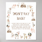 Boerderijdieren Dont Say Baby Spel Poster (Voorkant)