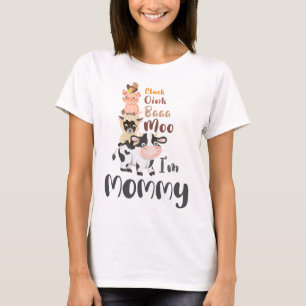 Boerderijdieren Eerste Verjaardag Matching Mama T-shirt