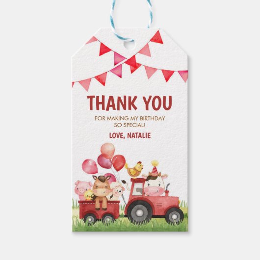 Boerderijdieren, Erf, Ranch Cadeaulabel (Voorkant)