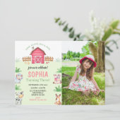 Boerderijdieren Foto Verjaardagsfeest Kaart (Staand voorkant)