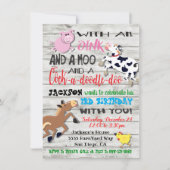 Boerderijdieren Foto Verjaardagsfeest Uitnodiging (Voorkant)