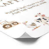 Boerderijdieren Genderneutrale Baby shower Luier Poster (Hoek)