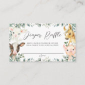 Boerderijdieren Groen Barnyard Baby Luier Raffle Informatiekaartje (Voorkant)