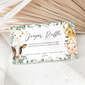 Boerderijdieren Groen Barnyard Baby Luier Raffle Informatiekaartje