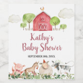 Boerderijdieren Groen Wijn Wijn Etiket (Enkel label)